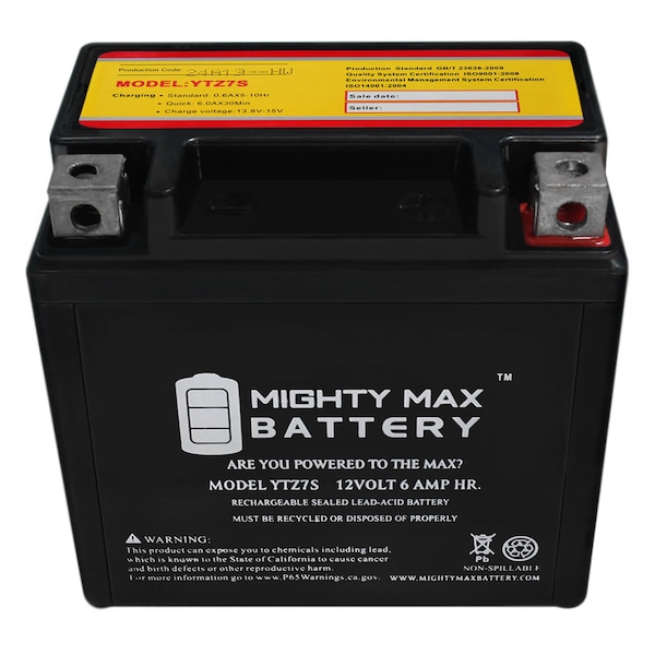 Mighty Max Battery YTZ7S 12V 6AH Battery Replacement for ATV and Motorcycle - YTZ7S1473