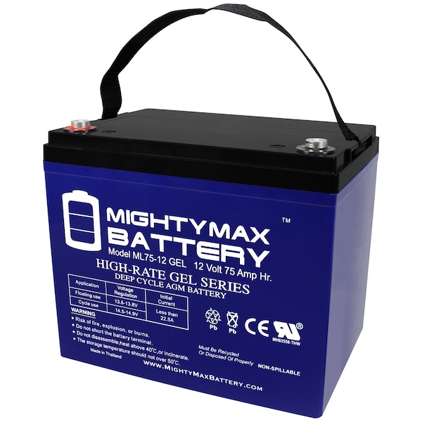 Mighty Max Battery 12V 75AH GEL Replacement Battery for Werker WKA12-80C-FR - MAX3970844