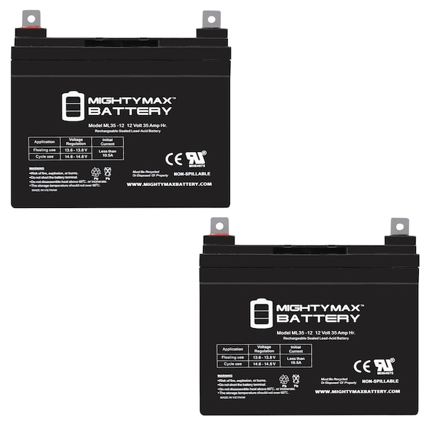 Mighty Max Battery 12V 35AH SLA Replacement Battery for J.C. Penney 931-2737 - 2PK - MAX3957267