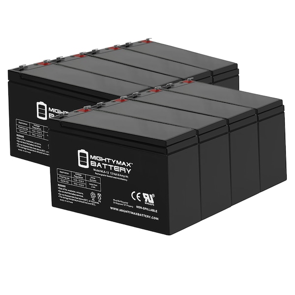 Mighty Max Battery ML8-12 - 12 VOLT 8 AH SLA BATTERY - 8 Pack - ML8-12MP81