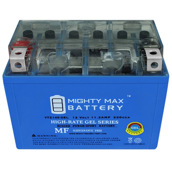 Mighty Max Battery 12V 11.2Ah GEL Battery Replacement for Tecnium Honda Motorcycle 03-05 - YTZ14SGEL229