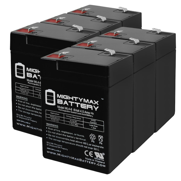 Mighty Max Battery 6V 4.5AH SLA Battery Replacement for Dual-Lite EDS, 3901 - 6 Pack - ML4-6MP687210427286