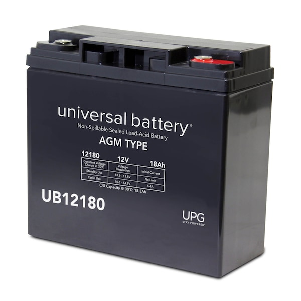 Upg Sealed Lead Acid Battery, 12 V, 18Ah, UB12180, I1 Internal Thread Terminal, AGM Type - 45570
