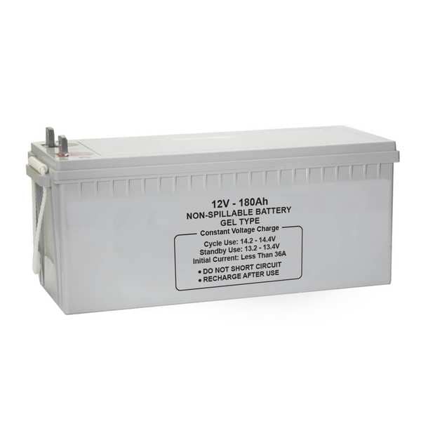 Zoro Select Sealed Lead Acid Battery, 12V, 180Ah, GEL - 47047