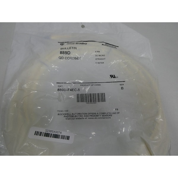 CABLE QD RECTO DE 4 PINES DE CC MICRO DE Allen Bradley 5M CABLE - 889D-F4EC-5
