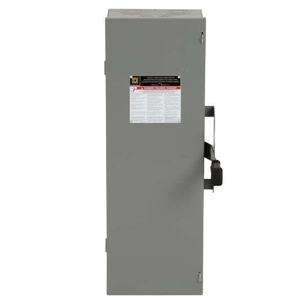 Interruptor de seguridad Square D sin fusibles, servicio pesado, 600V AC, 3PDT, 60 A, NEMA 1 - DTU362.