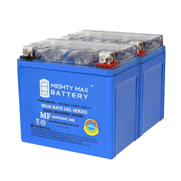 Mighty Max Battery YTX5L-BSGEL 12V 4AH Replacement Battery compatible with Husqvarna FC450 14-15 - 2PK - MAX3995779