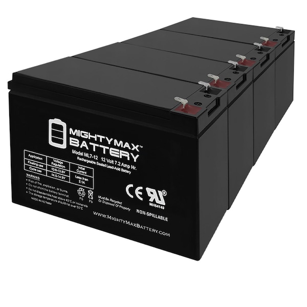 Mighty Max Battery 12V 7Ah Battery Replacement for 12 Volt Mighty Wheelz 4x4 - 4PK - MAX3871451