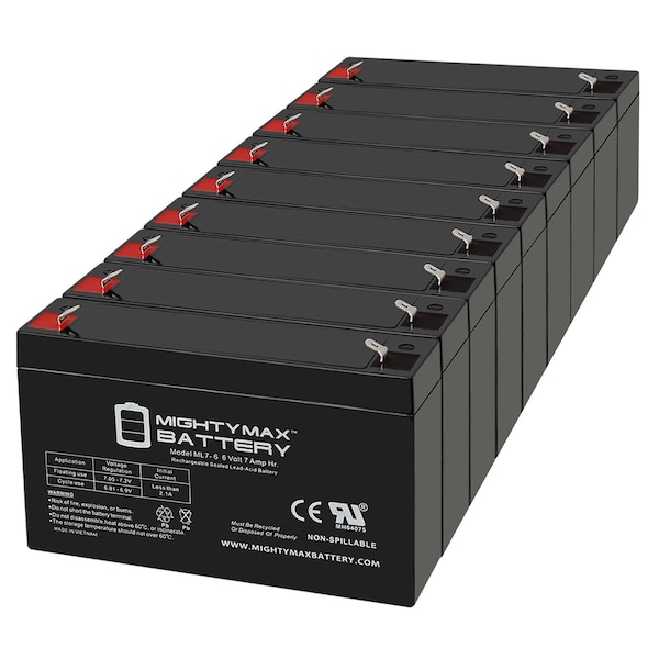 Mighty Max Battery 6V 7Ah SLA Replacement Battery for Canberra Series 10 Multi-Channel Analyzer - 9PK - MAX3982631
