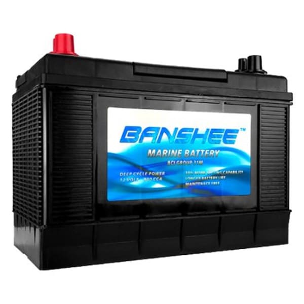 Plugit 12V 105Ah Replacement Deep Cycle Marine Battery Group 31 for Boats - PL3354242