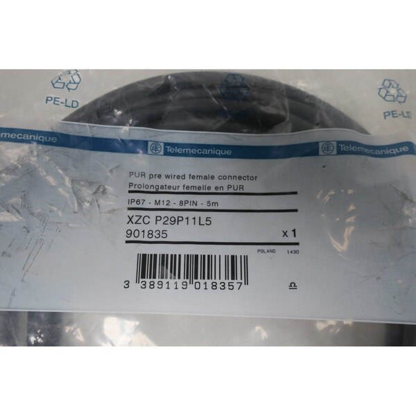 Telemecanique Sensors Pur Pre Cable conector hembra precableado de 8 pines 5M - XZC-P29P11L5 901835