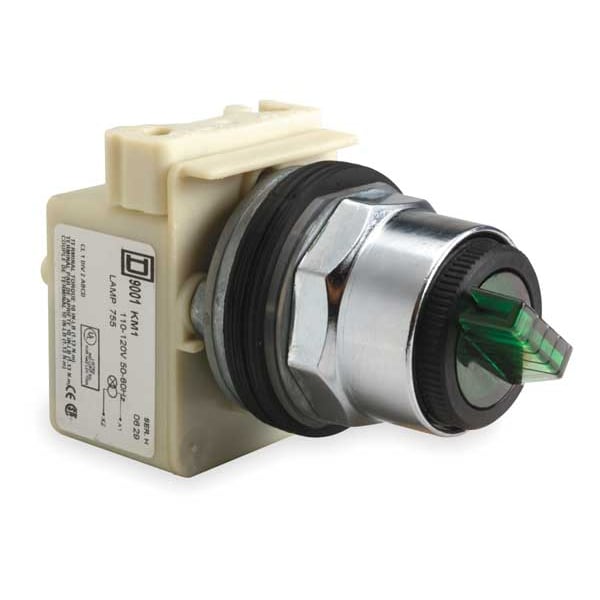 Schneider Electric Interruptor selector Illum, 2 posiciones, 30mm, verde - 9001K11J1G