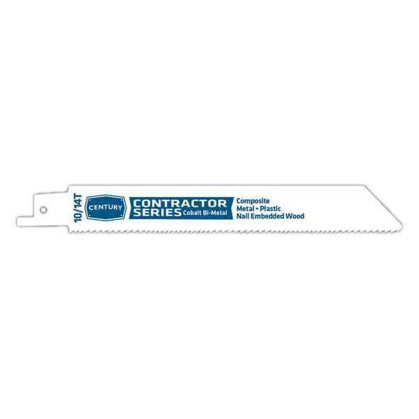 Century Drill & Tool 6" L x Metal Cutting Contract Bi-Metal Recip Blade, 10/14Tx6in - 07603