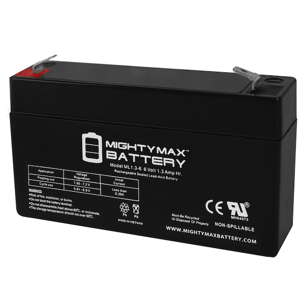 Mighty Max Battery 6V 1.3Ah SLA Replacement Battery Compatible with Denver XT3000 Electronic Scale - MAX3985627