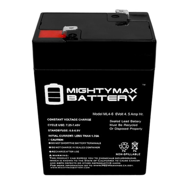 Mighty Max Battery ML4-6 - 6V 4.5AH Vision CP645 Replacement Battery - 3 Pack - ML4-6MP38895
