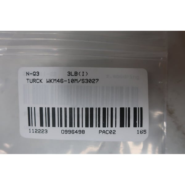 Cable cordset Turck de 10 metros y 600V-AC - WKM46-10M/S3027