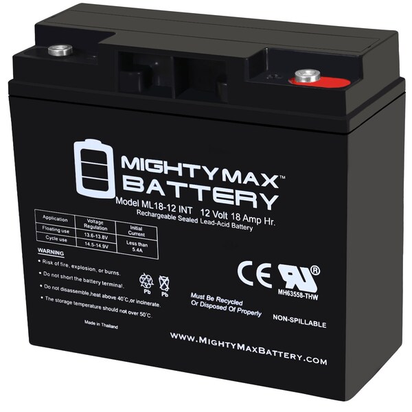 Mighty Max Battery 12V 18AH INT Replacement Battery for AGM SLA1115 - MAX3943747