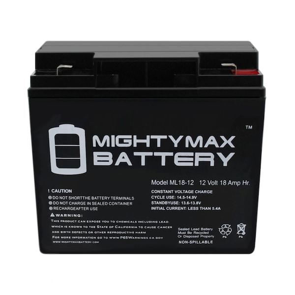 Mighty Max Battery 12V 18AH F2 SLA Replacement Battery for SigmasTek SP12-18 - ML18-12F265