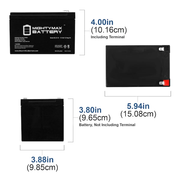 Mighty Max Battery 12V 12AH SLA Battery for Zappy 3 Pro-Flex Scooter - ML12-12F22461716202