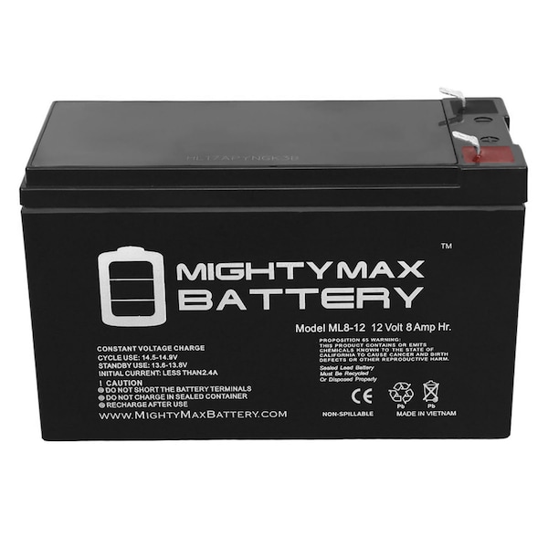 Mighty Max Battery ML8-12 - 12V 8AH Replacement Battery for WKA12-7.5F - ML8-121132