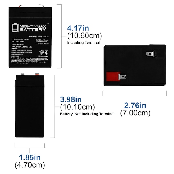 Mighty Max Battery 6V 4.5AH SLA Battery Replacement for Toyo 3FM4.5 - ML4-645103977