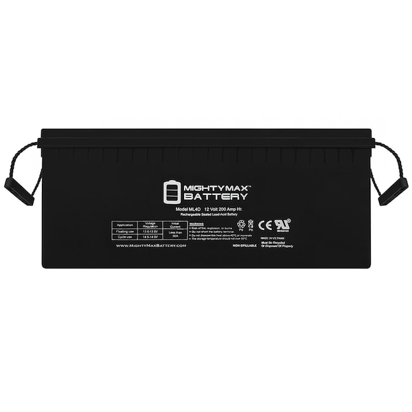 Mighty Max Battery 12V 200Ah SLA AGM 4D Battery - MAX3488256
