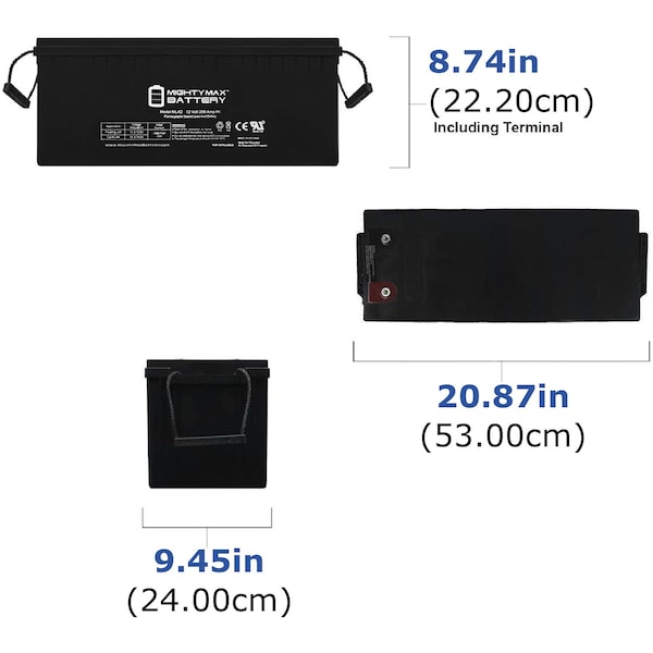 Mighty Max Battery 12V 200Ah SLA AGM 4D Battery - MAX3488256