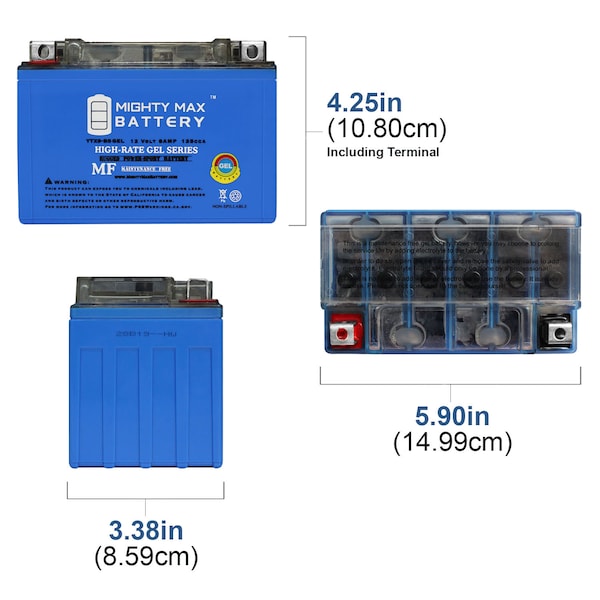 Mighty Max Battery YTX9-BS GEL 12V 8AH Battery for Honda ATV TRX300EX TRX400EX 300EX/400 - YTX9-BSGEL209