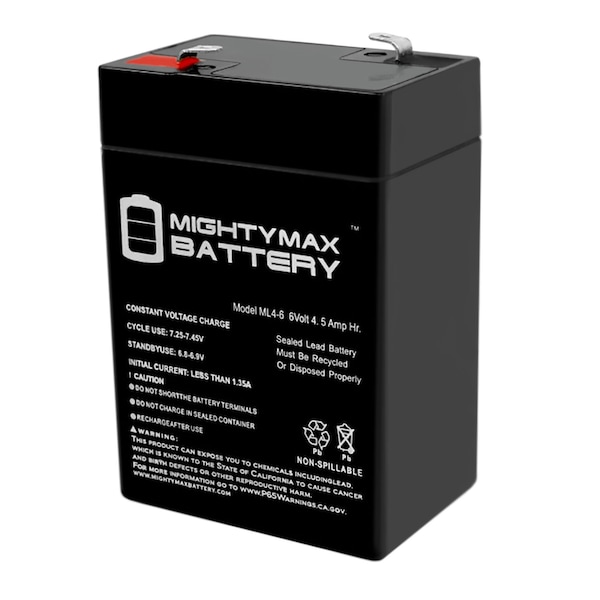 Mighty Max Battery ML4-6 - 6V 4.5AH Replaces Interstate SEC0905 Battery + 6V Charger - ML4-6CHRGR6471545