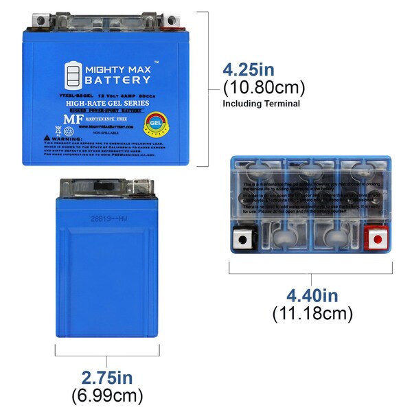Mighty Max Battery YTX5L-BSGEL 12V 4AH Replacement Battery compatible with Duromax 4400 4400XE Generator - 6PK - MAX3998243