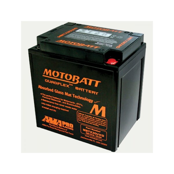 Motobatt 34Ah 440 CCA AGM Powersports Battery replaces Y60N24 Y60N30 12N24 YIX30 52515 53030 EXT30 PC925 - MBTX30UHD