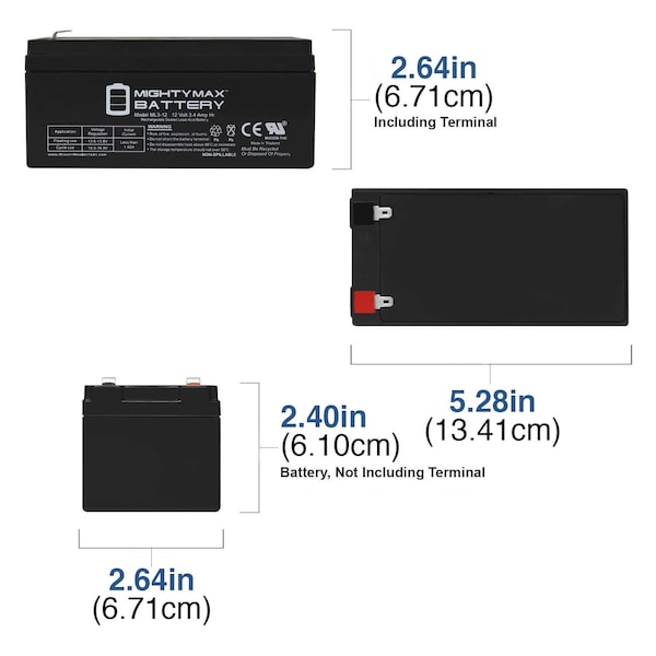 Mighty Max Battery 12V 3AH SLA Replacement Battery for APC be350g - MAX3948325