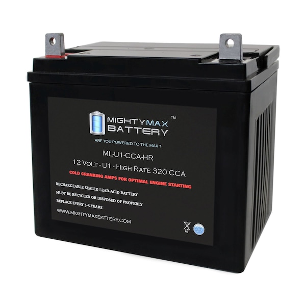 Mighty Max Battery ML-U1-CCAHR 12V 320CCA Battery for Toro Time Cutter SS5000 Lawn Mower - ML-U1-CCAHR971
