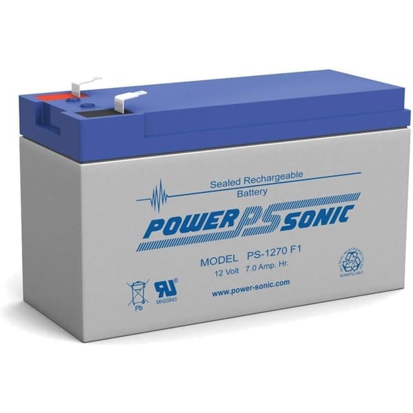 Power-Sonic 12V 7Ah F1 AGM Rechargeable Battery - PS-1270 F1