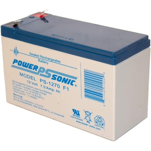 Power-Sonic 12V 7Ah F1 AGM Rechargeable Battery - PS-1270 F1