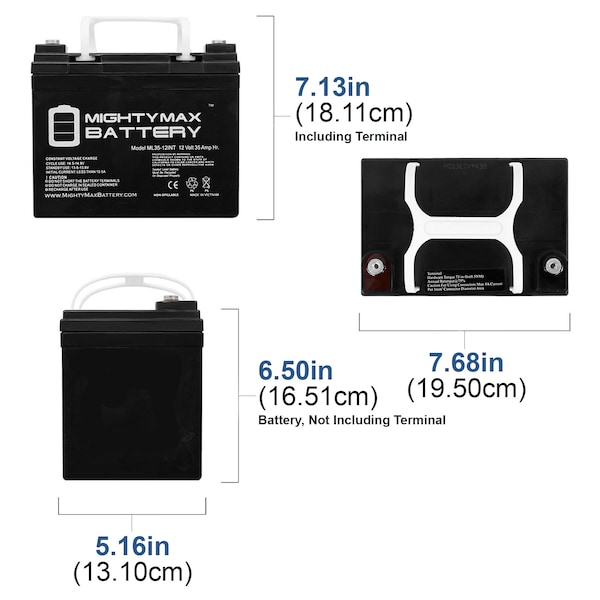 Mighty Max Battery 12-Volt 35 Ah Rechargeable Sealed Lead Acid  Internal Thread Battery - ML35-12INT