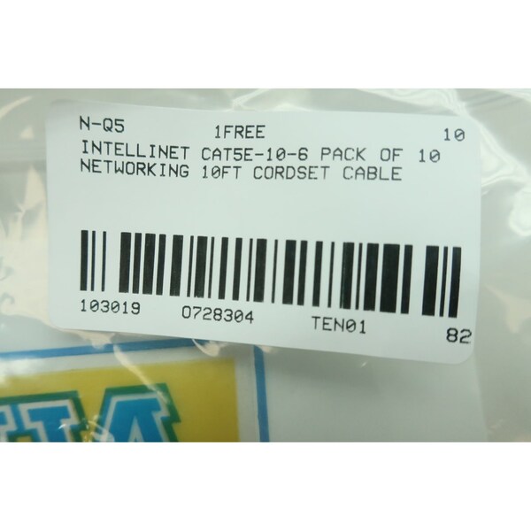 Intellinet CAT5E-10-6 PAQUETE DE 10 CABLES DE RED DE 10 PIES - CAT5E-10-6