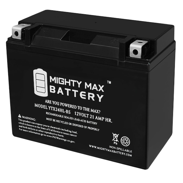 Mighty Max Battery YTX24HL-BS 12V 21AH SLA Battery for Indian 1720 Dark Horse '12-'13 - YTX24HL-BS69