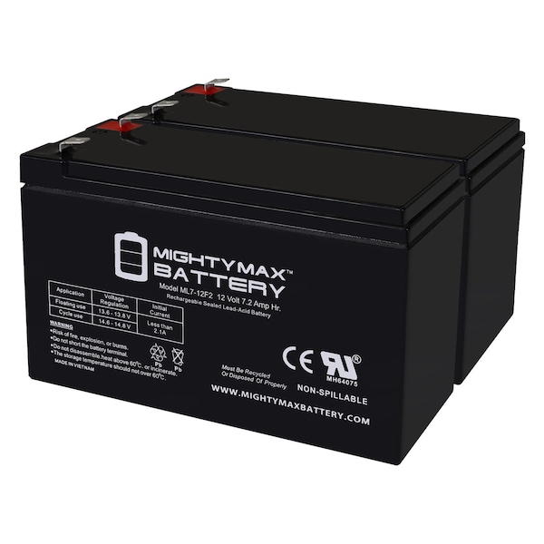 Mighty Max Battery 12V 7Ah F2 Replacement Battery for Solo Backpack Sprayer - 2PK - MAX3974582