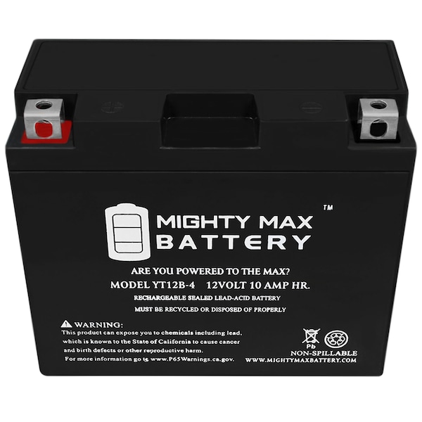 Mighty Max Battery YT12B-4 SLA Battery Replaces Ducati Monster 696 Yamaha XJ6, Deversion - YT12B-4108