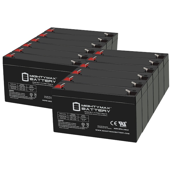 Mighty Max Battery 6V 7Ah SLA Replacement Battery for Lithonia IND616 - 12PK - MAX3983273