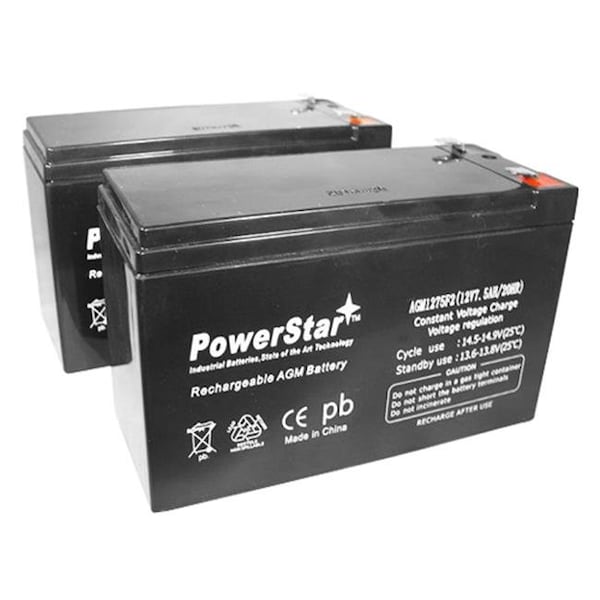 Powerstar PowerStar AGM1275-QTY2-034 UPS Replacement Battery for APC SU700BX120 - APC RBC5 Cartridge No. 5 - Leakproof 12V 7.5Ah - 2 Per Pack - AGM1275-QTY2-034