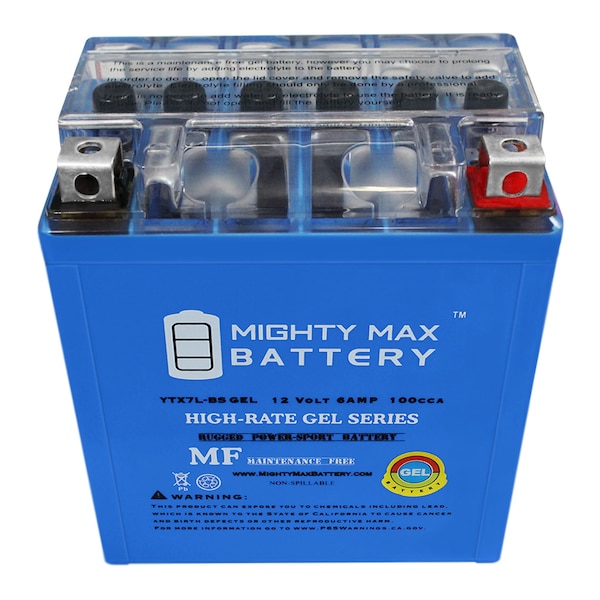 Mighty Max Battery 12V 6AH 100CCA GEL Battery for 85 CCA Motorcycle Battery - YTX7L-BSGEL2