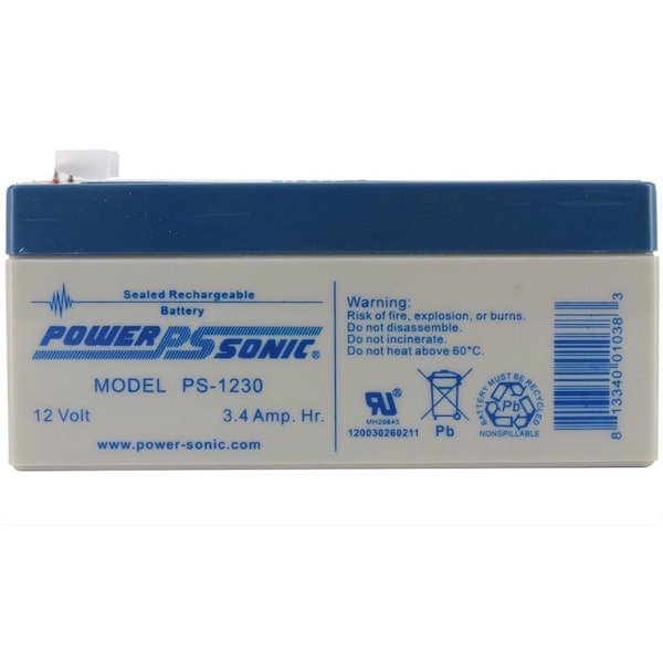 Power-Sonic 12V 3Ah F1 AGM Rechargeable Battery - PS-1230 F1
