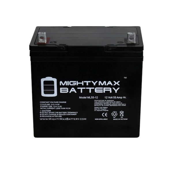 Mighty Max Battery 12 Volt 55Ah Rechargeable Sealed Lead Acid  Battery - ML55-12