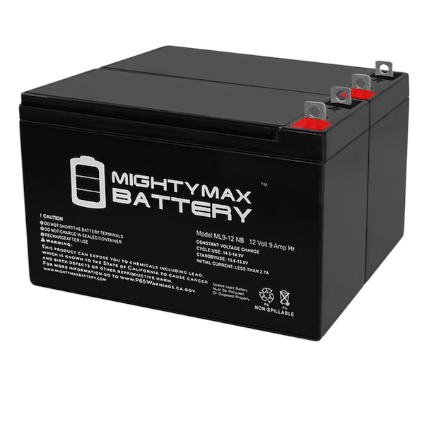Mighty Max Battery 12V 9AH SLA Battery Replacement for Schumacher 5799000007 - 2 Pack - ML9-12NBMP226