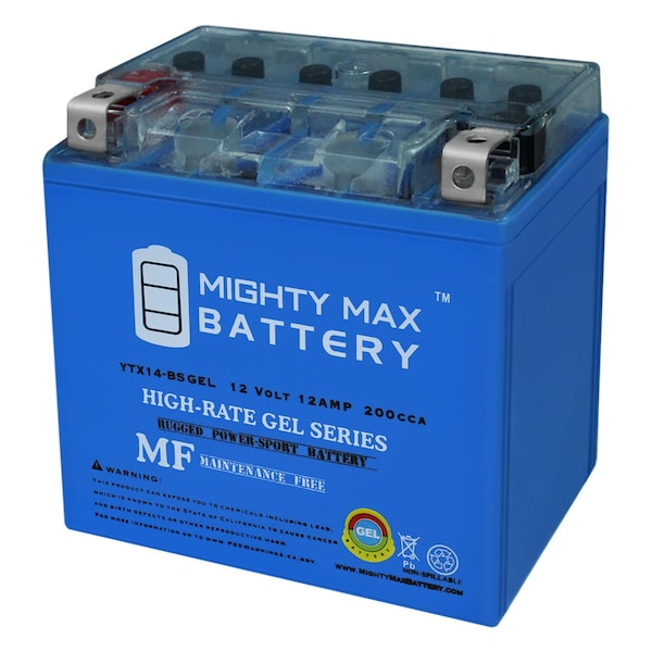 Mighty Max Battery YTX14-BS GEL Replacement Battery for CYTX14-BS - MAX3952270