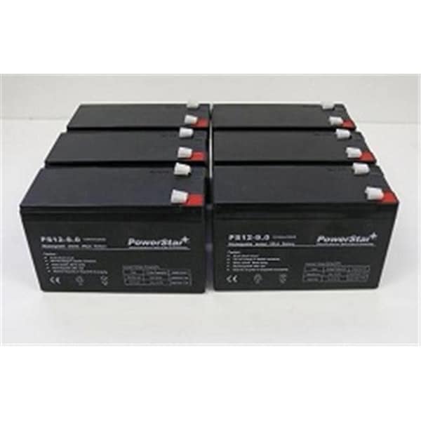 Powerstar PowerStar PS12-9-6Pack5 12V 9Ah SLA Battery Replaces CP1290 6-DW-9 HR9-12 PS-1290F2 - Pack of 6 - PS12-9-6PACK5