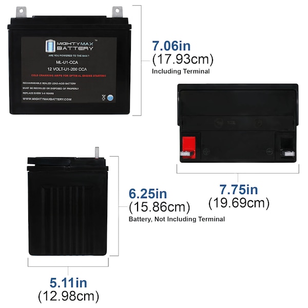 Mighty Max Battery ML-U1 200CCA Battery for Bobcat by Textron ZT-223 LC Zero-Turn Mower - ML-U1-CCA120