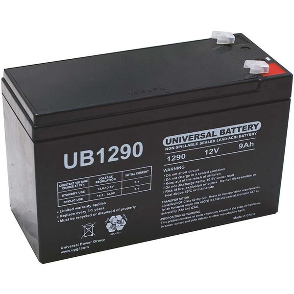 Upg 12-Volt 9 Ah F1 Terminal Sealed Lead Acid SLA AGM Rechargeable Battery - UB1290